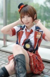 akb48 blouse boots cosplay hinomura_uta jacket kneesocks miniskirt shinoda_mariko_(cosplay) skirt top_hat vest rating:Safe score:1 user:nil!