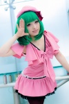 beret bow bracelet cosplay dress green_hair koharu macross macross_frontier pantyhose ranka_lee rating:Safe score:1 user:pixymisa