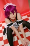 ahoge apron cosplay crossplay curo dress hairband leash maid maid_uniform purple_hair shounen_maid_curo-kun thighhighs ugino_kagami zettai_ryouiki rating:Safe score:0 user:nil!