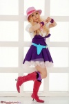 blonde_hair blouse boots cosplay deep_rabbit hat kneehighs macross macross_frontier macross_frontier:_itsuwari_no_utahime pleated_skirt saku sheryl_nome skirt vest rating:Safe score:0 user:nil!