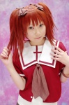 cosplay hairbows hazuki_minami pleated_skirt red_hair rosario+vampire sailor_uniform school_uniform shuzen_kokoa skirt twintails rating:Safe score:0 user:nil!