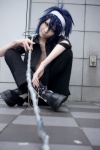 blue_hair breast_tape cosplay headband hotsuma houtou_singi open_clothes yura_furube rating:Safe score:3 user:Log