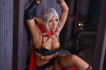 bikini boots cape chains cleavage cosplay elf_ears eternal_darkness fingerless_gloves handcuffs non original silver_hair swimsuit thigh_strap rating:Safe score:1 user:nil!