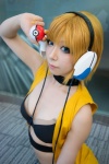 blonde_hair bra choker cosplay dress headphones kamitsure_(pokemon) leggings mizuno pokemon rating:Safe score:1 user:pixymisa