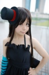 akiyama_mio cane cosplay dress k-on! one_elbow_glove striped suu top_hat rating:Safe score:1 user:nil!