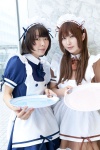 apron bowtie cosplay hairband maid maid_uniform narihara_riku original petticoat serving_tray ura_kuro zettai_ryouiki rating:Safe score:0 user:pixymisa