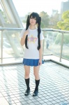 cosplay kneesocks k-on! nakano_azusa nepachi pleated_skirt school_uniform skirt tshirt twintails rating:Safe score:0 user:nil!