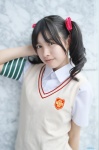 armband blouse cosplay hair_ribbons kozakura_rena school_uniform shirai_kuroko sweater_vest to_aru_kagaku_no_railgun twintails rating:Safe score:0 user:nil!