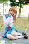 asahina_mikuru cosplay pleated_skirt red_hair rinami sailor_uniform school_uniform skirt socks suzumiya_haruhi_no_yuuutsu rating:Safe score:1 user:nil!