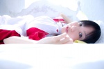 amami_haruka apron bed cosplay dress hairband idolmaster maid maid_uniform shino_kei the_kei_m@ster rating:Safe score:0 user:nil!