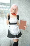 alicetene- apron collar cosplay dress maid maid_uniform original pink_hair thighhighs zettai_ryouiki rating:Safe score:1 user:nil!
