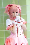 cosplay dress gloves hairbows kaname_madoka pink_hair puella_magi_madoka_magica tanaka_mana twintails rating:Safe score:1 user:pixymisa