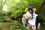 blue_hair choker cleavage cosplay dizzy guilty_gear hairbows hitori_gokko monokini one-piece_swimsuit saku swimsuit tail thighhighs underboob wings rating:Safe score:0 user:nil!
