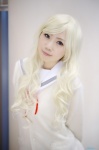 blonde_hair cardigan cosplay enomoto_kei hana_(ii) hatsukoi_limited sailor_uniform school_uniform rating:Safe score:1 user:nil!