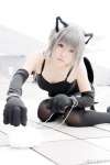 animal_ears cat_ears cosplay dress elbow_gloves gloves nagato_yuki naito silver_hair suzumiya_haruhi_no_yuuutsu thighhighs yarn zettai_ryouiki rating:Safe score:1 user:nil!