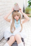 blonde_hair cosplay dress hairbow itsuki_akira kneehighs kotori_taso love_live!_school_idol_project minami_kotori stuffed_animal rating:Safe score:0 user:nil!