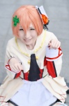 cosplay hoshizora_rin jacket love_live!_school_idol_project orange_hair pleated_skirt runta skirt straw_hat rating:Safe score:0 user:nil!