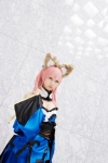 animal_ears caster cosplay detached_sleeves dress fate/extra fate/series fox_ears pink_hair seri rating:Safe score:0 user:pixymisa