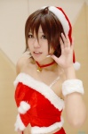 camisole choker cosplay dream_c_club headset miniskirt nao_(dream_c_club) santa_costume shimizu_miki skirt stocking_cap rating:Safe score:0 user:nil!