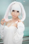 animal_ears blouse bunny_ears cleavage cosplay misa open_clothes tagme_character tagme_series white_hair rating:Safe score:0 user:pixymisa