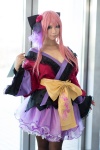 bow cosplay flower hairbow kimono megurine_luka mizuno pantyhose pink_hair tiered_skirt vocaloid rating:Safe score:3 user:pixymisa