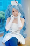 ayata blue_hair choker cosplay dress elbow_gloves gloves hatsune_miku pantyhose project_diva twintails vocaloid rating:Safe score:1 user:nil!