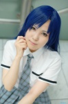 blouse blue_hair cosplay idolmaster kisaragi_chihaya minazuki_syoun pleated_skirt school_uniform skirt tie rating:Safe score:0 user:pixymisa
