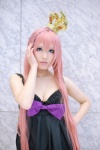 aayame_i cleavage cosplay crown dress izumi_ayame megurine_luka pink_hair vocaloid world_is_mine_(vocaloid) rating:Safe score:0 user:DarkSSA