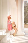 atelier_meruru cape cosplay crown dress merurulince_rede_arls pantyhose pettipants pink_hair sheer_legwear shirayuki_himeno rating:Safe score:2 user:pixymisa