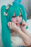 aqua_hair babydoll bra cosplay hatsune_miku hiiragi_haruka top_hat twintails vocaloid rating:Safe score:1 user:pixymisa