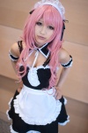 apron cleavage cosplay dress hairband kuuta maid maid_uniform original pink_hair rating:Safe score:2 user:nil!