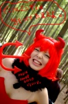 cleavage costume devil horns namada red_hair scarf rating:Safe score:1 user:nil!