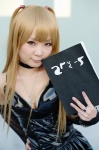 amane_misa blonde_hair book choker cleavage cosplay death_note detached_sleeves dress hiromichi twintails rating:Safe score:0 user:nil!