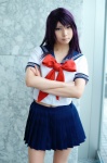 cosplay hazuki_izuna jigoku_sensei_nube kanda_midori pantyhose purple_hair reibaishi_izuna sailor_uniform school_uniform rating:Safe score:0 user:xkaras
