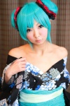 aqua_hair cosplay hatsune_miku necoco project_necoco-f twin_buns vocaloid yukata rating:Safe score:3 user:nil!