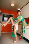 bikini cleavage dgc_0539 flower hoshino_aki kitchen open_robe robe side-tie_bikini swimsuit rating:Safe score:0 user:nil!