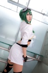 cosplay croptop fingerless_gloves gloves goggles green_eyes green_hair gumi jacket seri shorts thighhighs torn_clothes vocaloid rating:Safe score:1 user:pixymisa