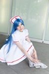 blue_eyes blue_hair cosplay crosscrossplay kiyomichi kouno_tooru nurse nurse_cap nurse_uniform pantyhose princess_princess white_legwear rating:Safe score:0 user:pixymisa