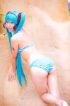 aqua_hair ass bikini cosplay hatsune_miku headset mashiro_yuki project_diva swimsuit twintails vocaloid rating:Safe score:2 user:nil!