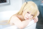bathroom bathtub blonde_hair boku_wa_otona_ga_sukunai boku_wa_tomodachi_ga_sukunai cosplay hasegawa_kobato heterochromia rat_sakura soap_suds twintails wet rating:Safe score:2 user:nil!
