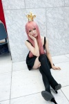 bow cosplay crown dress izumi_ayame megurine_luka pink_hair thighhighs vocaloid world_is_mine_(vocaloid) zettai_ryouiki rating:Safe score:1 user:pixymisa