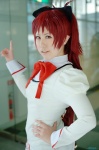 blouse cosplay hairbow hatomune puella_magi_madoka_magica red_hair sakura_kyouko school_uniform rating:Safe score:0 user:nil!