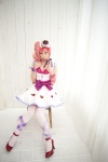 bra choker cleavage cosplay dress hat momose_riyu original pink_hair side_ponytail rating:Safe score:5 user:xkaras