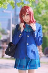blazer blouse bookbag cosplay love_live!_school_idol_project nishikino_maki pleated_skirt red_hair school_uniform skirt soubi_zero rating:Safe score:0 user:nil!