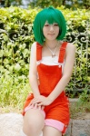 ahoge aqua_hair cosplay leggings macross macross_frontier mamilina overalls ranka_lee tubetop rating:Safe score:0 user:nil!