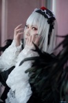 cosplay dress hairband houtou_singi rozen_maiden ruffles silver_hair suigintou wings rating:Safe score:1 user:nil!