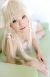 babydoll blonde_hair bloomers bra chii_(chobits) chobits cosplay kipi pantyhose persocom rating:Safe score:3 user:nil!
