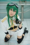 cosplay croptop fingerless_gloves gloves goggles green_eyes green_hair gumi jacket seri shorts thighhighs torn_clothes vocaloid rating:Safe score:0 user:pixymisa