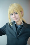 aqua_eyes blazer blonde_hair blouse cosplay emiru fate/series fate/zero saber tie vest rating:Safe score:0 user:pixymisa