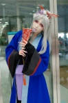 cosplay fan hairbow houtou_singi kikyou kimono pop'n_music silver_hair rating:Safe score:0 user:nil!